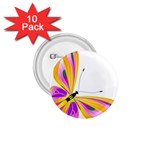 Orange and Purple Butterfly 1.75  Button (10 pack) 