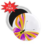 Orange and Purple Butterfly 2.25  Magnet (10 pack)