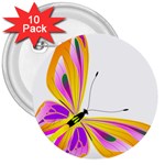 Orange and Purple Butterfly 3  Button (10 pack)