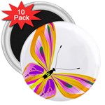 Orange and Purple Butterfly 3  Magnet (10 pack)