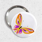 Orange and Purple Butterfly 2.25  Handbag Mirror