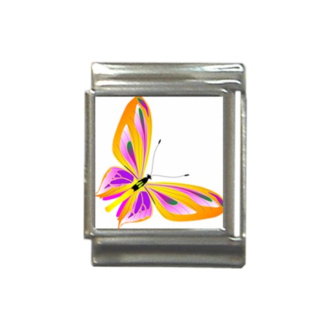 Orange and Purple Butterfly Italian Charm (13mm) from ArtsNow.com Front