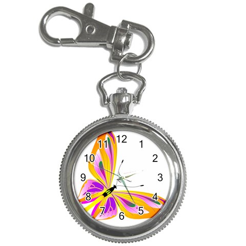 Orange and Purple Butterfly Key Chain Watch from ArtsNow.com Front