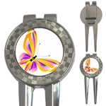 Orange and Purple Butterfly 3-in-1 Golf Divot