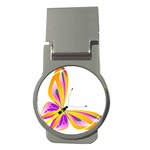 Orange and Purple Butterfly Money Clip (Round)