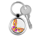 Orange and Purple Butterfly Key Chain (Round)