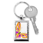 Orange and Purple Butterfly Key Chain (Rectangle)