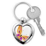 Orange and Purple Butterfly Key Chain (Heart)