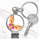 Orange and Purple Butterfly Nail Clippers Key Chain