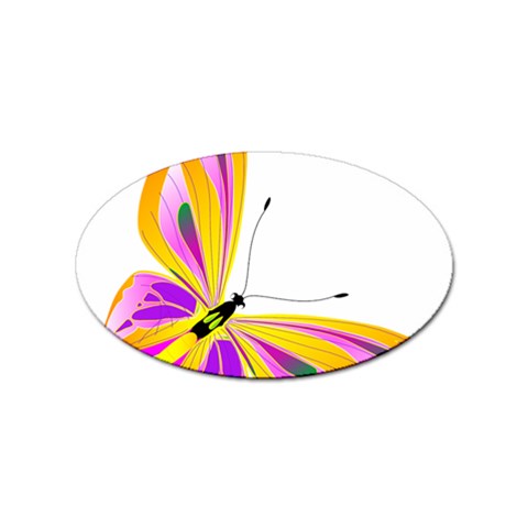 Orange and Purple Butterfly Sticker (Oval) from ArtsNow.com Front