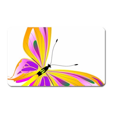 Orange and Purple Butterfly Magnet (Rectangular) from ArtsNow.com Front