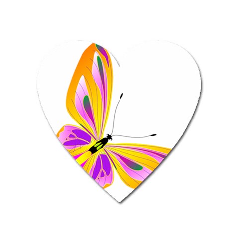 Orange and Purple Butterfly Magnet (Heart) from ArtsNow.com Front