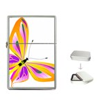 Orange and Purple Butterfly Flip Top Lighter