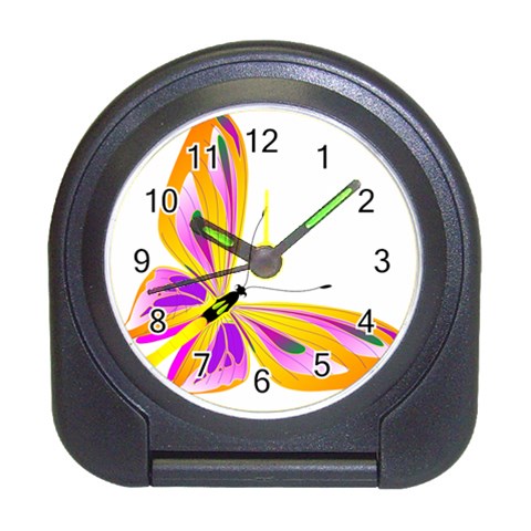 Orange and Purple Butterfly Travel Alarm Clock from ArtsNow.com Front