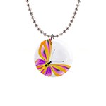 Orange and Purple Butterfly 1  Button Necklace