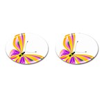 Orange and Purple Butterfly Cufflinks (Oval)