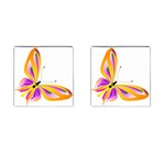 Orange and Purple Butterfly Cufflinks (Square)