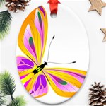 Orange and Purple Butterfly Oval Ornament (Two Sides)