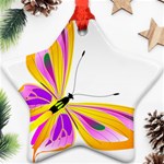 Orange and Purple Butterfly Star Ornament (Two Sides)