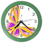 Orange and Purple Butterfly Color Wall Clock