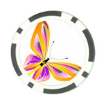 Orange and Purple Butterfly Poker Chip Card Guard