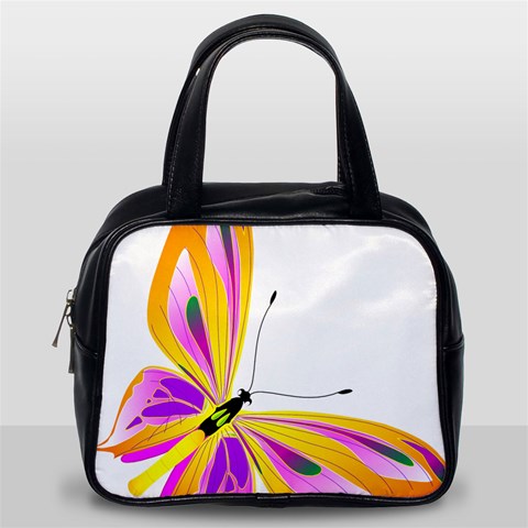 Orange and Purple Butterfly Classic Handbag (One Side) from ArtsNow.com Front