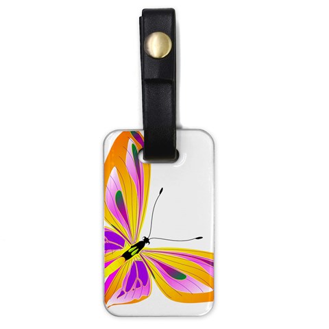 Orange and Purple Butterfly Luggage Tag (one side) from ArtsNow.com Front