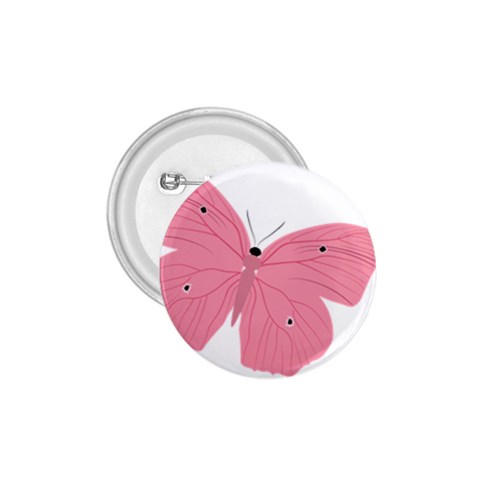 Pink Butterfly 1.75  Button from ArtsNow.com Front