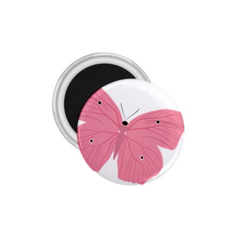 Pink Butterfly 1.75  Magnet from ArtsNow.com Front