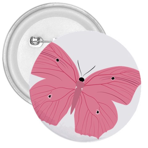 Pink Butterfly 3  Button from ArtsNow.com Front