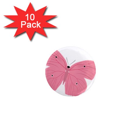 Pink Butterfly 1  Mini Magnet (10 pack)  from ArtsNow.com Front