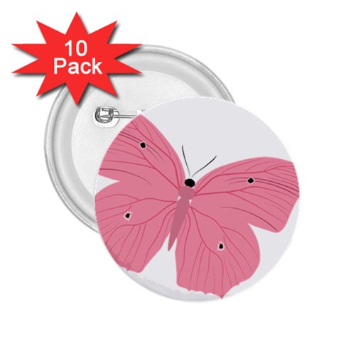 Pink Butterfly 2.25  Button (10 pack) from ArtsNow.com Front