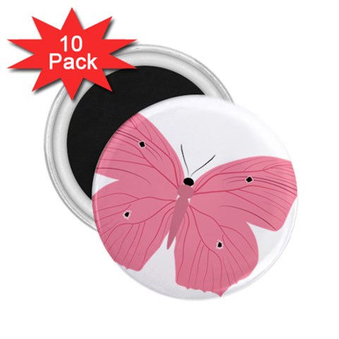 Pink Butterfly 2.25  Magnet (10 pack) from ArtsNow.com Front