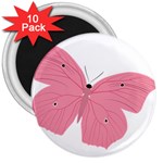 Pink Butterfly 3  Magnet (10 pack)