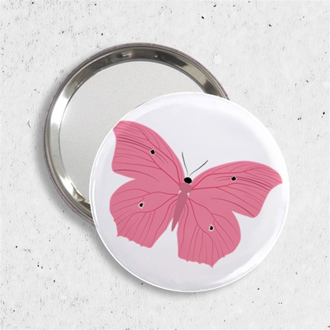 Pink Butterfly 2.25  Handbag Mirror from ArtsNow.com Front