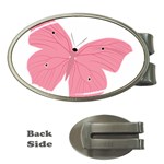 Pink Butterfly Money Clip (Oval)