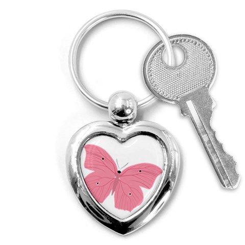 Pink Butterfly Key Chain (Heart) from ArtsNow.com Front