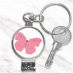 Pink Butterfly Nail Clippers Key Chain