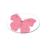 Pink Butterfly Sticker (Oval)