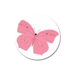 Pink Butterfly Magnet 3  (Round)