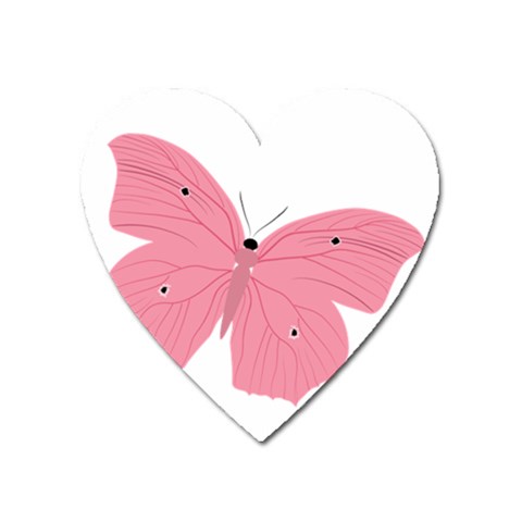 Pink Butterfly Magnet (Heart) from ArtsNow.com Front