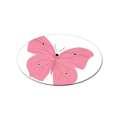 Pink Butterfly Sticker Oval (10 pack) from ArtsNow.com Front