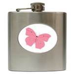 Pink Butterfly Hip Flask (6 oz)