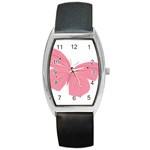 Pink Butterfly Barrel Style Metal Watch