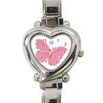 Pink Butterfly Heart Italian Charm Watch