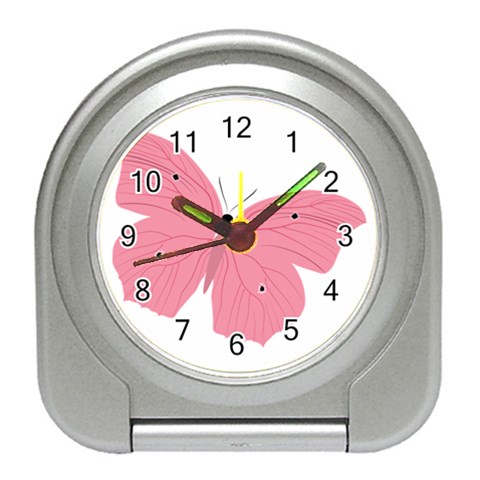 Pink Butterfly Travel Alarm Clock from ArtsNow.com Front