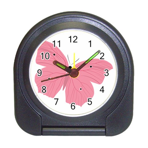 Pink Butterfly Travel Alarm Clock from ArtsNow.com Front