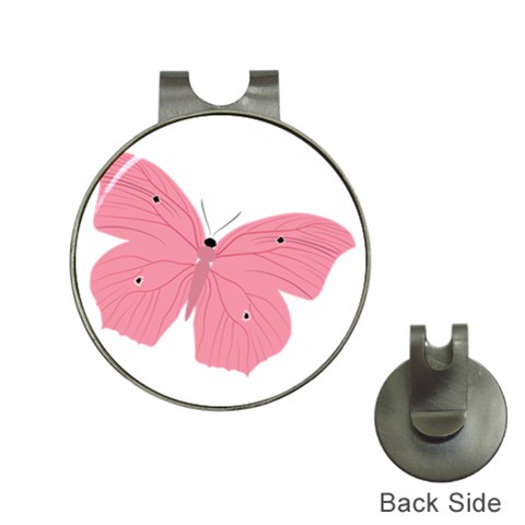 Pink Butterfly Golf Ball Marker Hat Clip from ArtsNow.com Front