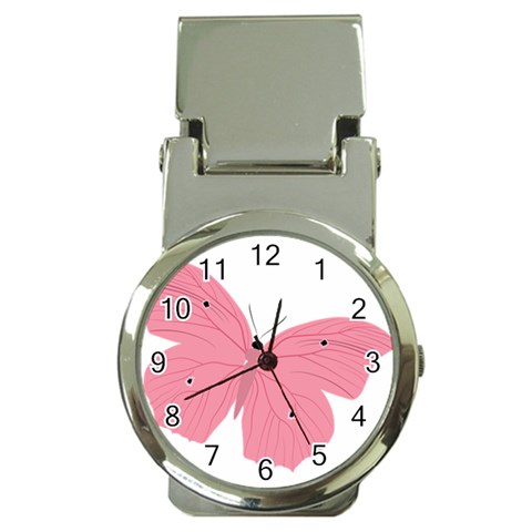 Pink Butterfly Money Clip Watch from ArtsNow.com Front