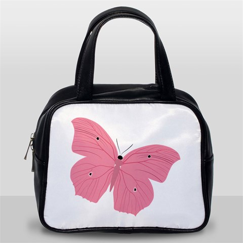 Pink Butterfly Classic Handbag (One Side) from ArtsNow.com Front